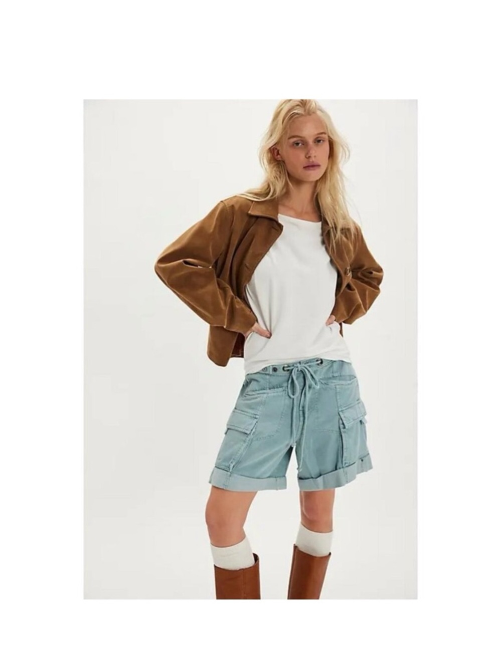 NWT FREE PEOPLE FRANKIE WASHED SHORT IN TOURMALINE SIZE XL